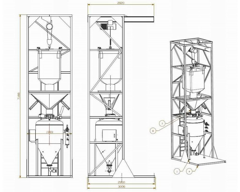 jumbo bag unloading and pneumatic conveyor