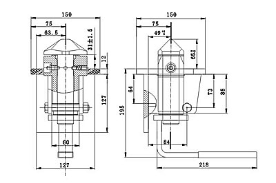 150B Twist Lock 150B Twist Lock - dimensional drawing
