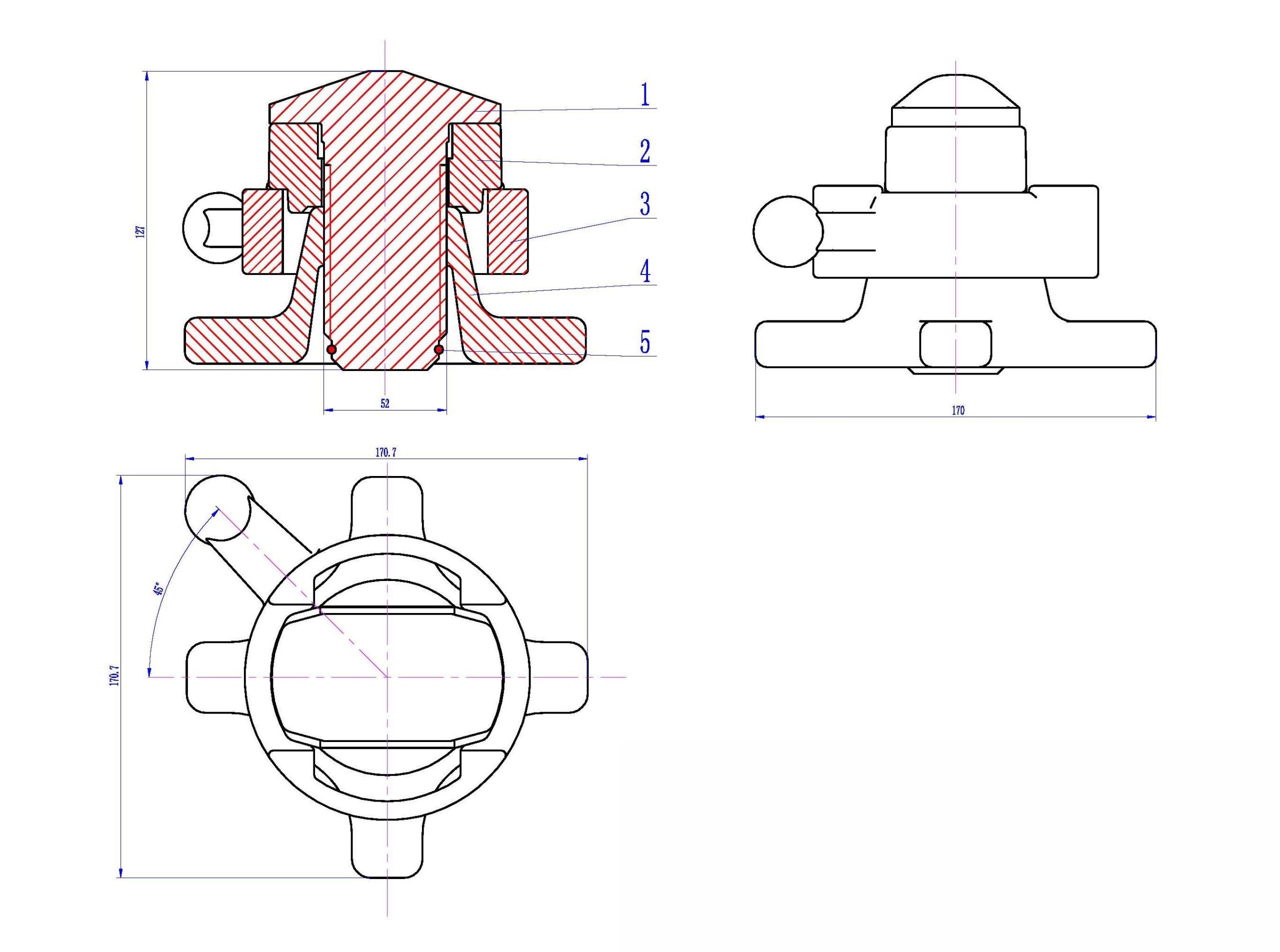 700 Twist Lock 700 Twist Lock - dimensional drawing