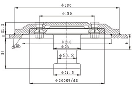 Pino mestre XA50B XA50B King pin - dimensional drawing